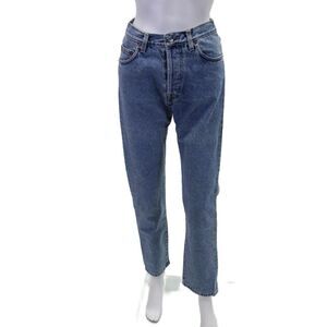 Uniform Womens Cotton Buttoned Four Pocket Straight Legged Jeans Blue Size 29